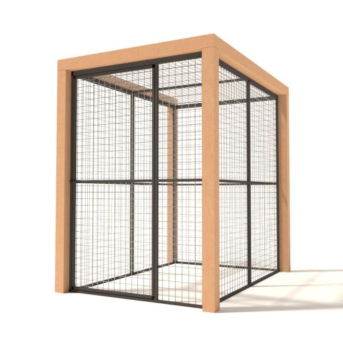 Glorenza Olivia | Vogel-/Hühner-/Kaninchen-/Katzengehege | Anthrazit | 187x190x139 cm | Gitter 19x19x1,5mm