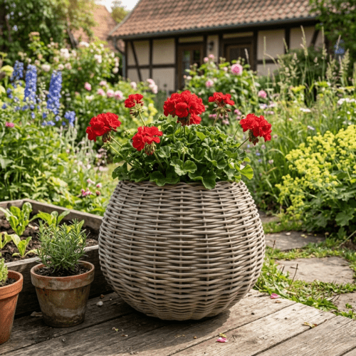 Pot de rangement Tina en rotin gris Ø 31 | Hauteur 45 cm, largeur maximale 50 cm