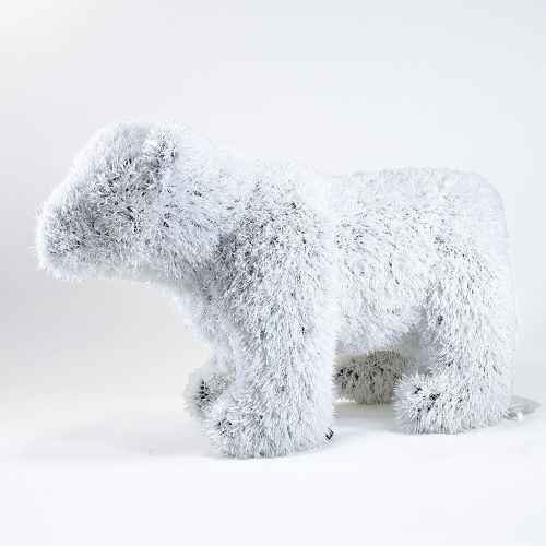 AniPlants | Figurine en herbe « Ours polaire » blanc | 56 cm