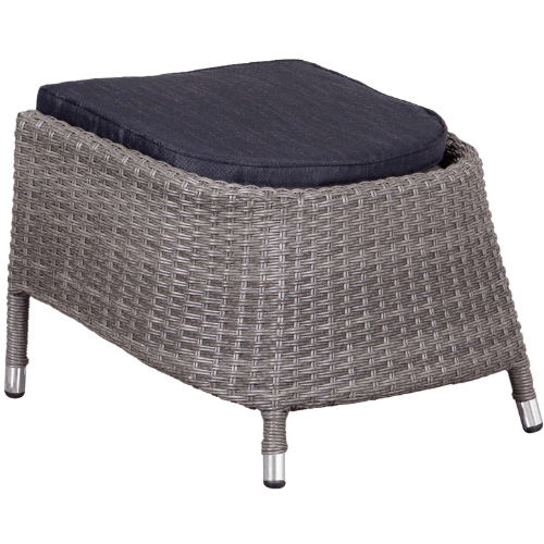 Miraflor / Juan Dining Fußhocker | Rope 8 mm Smokey Grey / Aluminium |