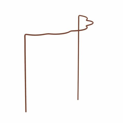 Paon | Support pour arbuste, forme ondulée, rouille naturelle, 35 x 40 cm - Ø 6 mm