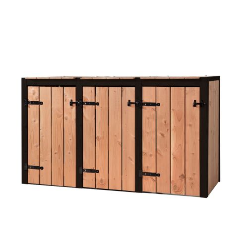 Volente | Mülltonnenverkleidung | Mülltonnenbox 3er Laura | 205 x 87,5 x 119 cm