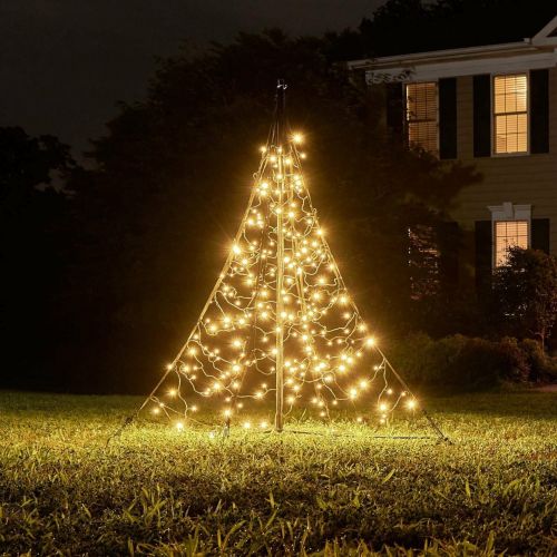 Sapin de Noël Fairybell pour toutes surfaces | 150 cm | 240 LED | Blanc chaud | Pied inclus