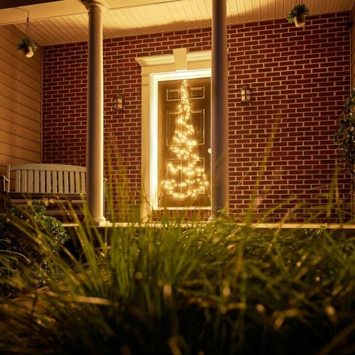 Guirlande lumineuse Fairybell pour porte de Noël | 210 cm | 120 LED | Blanc chaud scintillant
