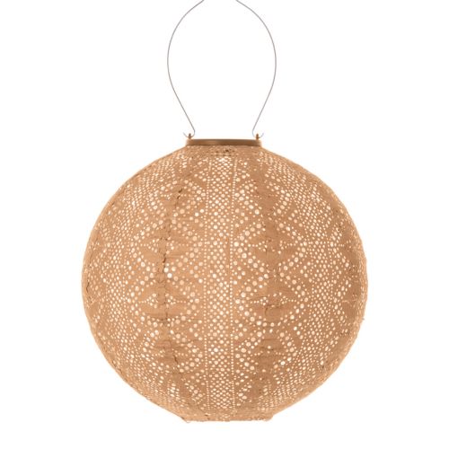 Lanterne solaire ronde LUMIZ | Dentelle | Abricot | Ø30 cm