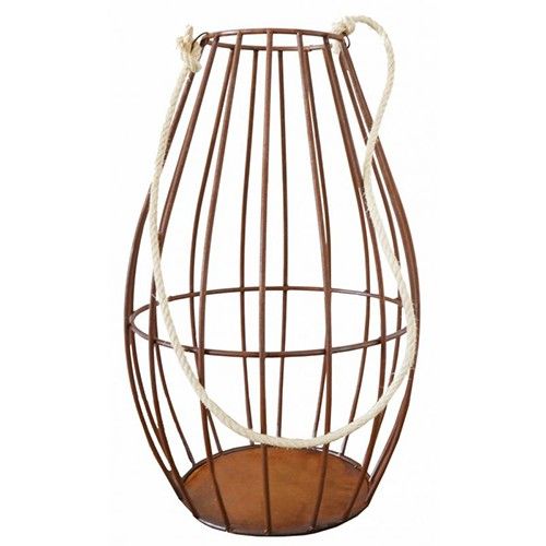 Badeko | Porte-bougie Patrick | Aspect acier Corten | D 36 x H 50 cm