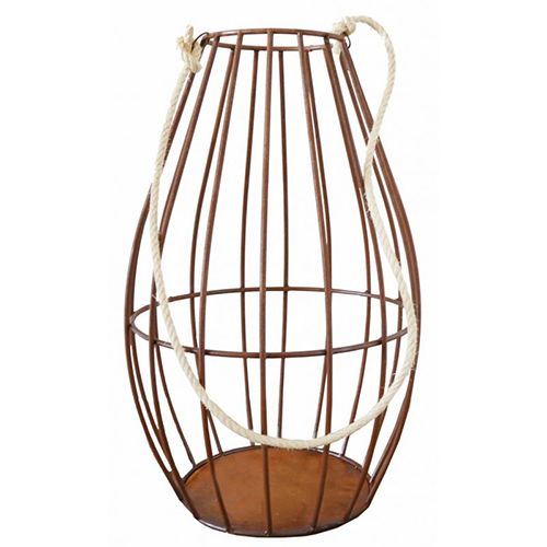 Badeko | Porte-bougie Patrick | Aspect acier Corten | D 41 x H 70 cm
