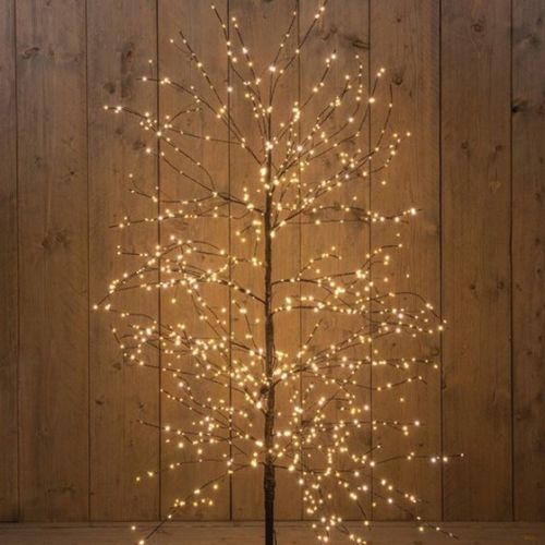Sapin | 1000 LED | Lumière chaude classique | Transformateur IP44 | Hauteur 150 cm | Noir | Collection Anna