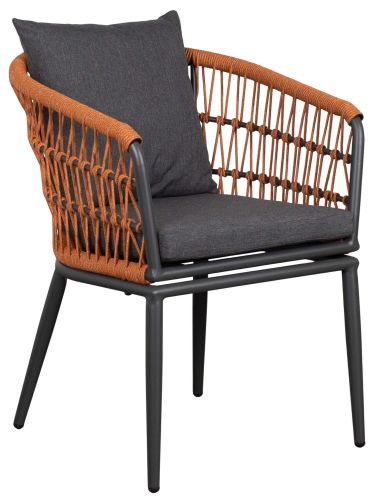 DekoVries | Genua Diningsessel | Rope 7 mm rund Terracotta / Aluminium | 2er Set