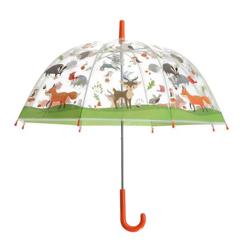 Esschert Design | Parapluie enfant transparent | Animaux de la forêt | Ø70cm