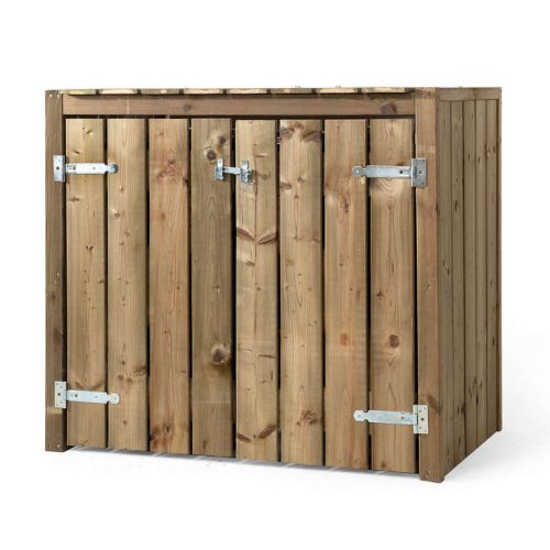 Volente | Mülltonnenverkleidung | Mülltonnenbox Doppel Walter | 133,5 x 87,5 x 119 cm