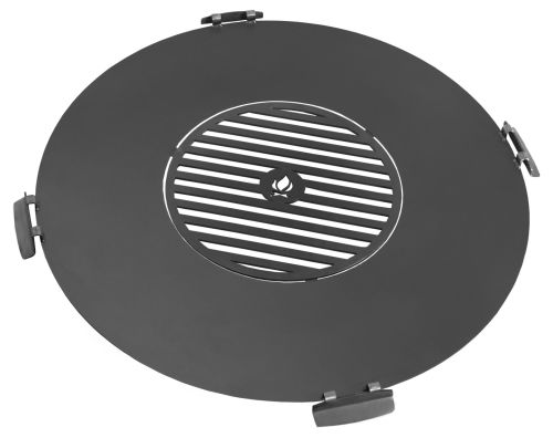 Grillplatte für Feuerschale 102 cm mit Grillrost 47 cm und 4 Griffen