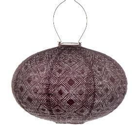 Lanterne solaire ovale LUMIZ | Mosaïque | Prune | D 40 H 27 cm