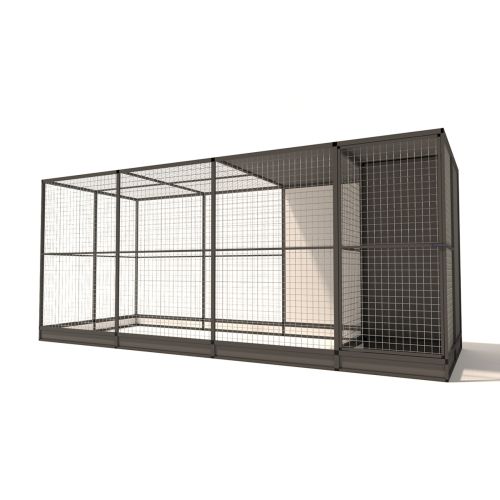 Glorenza Evi | Katzen-/Vogel-/Hühner-/Kaninchengehege | Anthrazit | 193x176x449 cm | Gitter 50x50x3mm