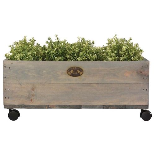 Esschert Design | Jardinière sur roulettes | Bois | M | 59 x 39 x 25 cm