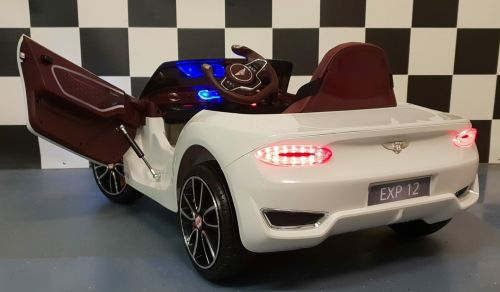 Voiture enfant Bentley EXP 12 volts avec télécommande, blanche