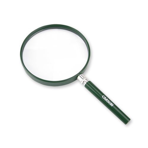 CARSON BigEye Handlupe | 2-fache Vergrößerung | Acryl-Linse | Transparent | Ø 13 cm (5 Zoll)
