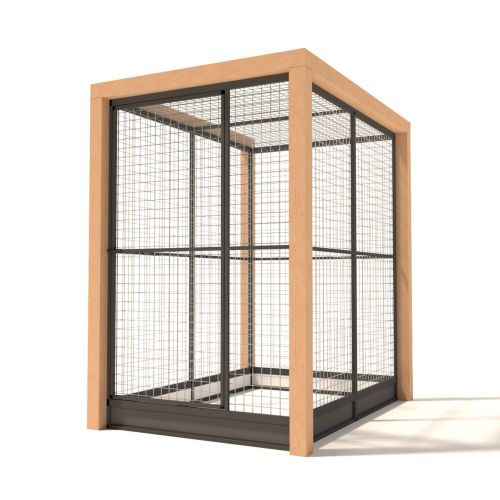 Glorenza Valentijn | Katzen-/Vogel-/Hühner-/Kaninchengehege | Anthrazit | 202x190x139 cm | Gitter 50x50x3mm