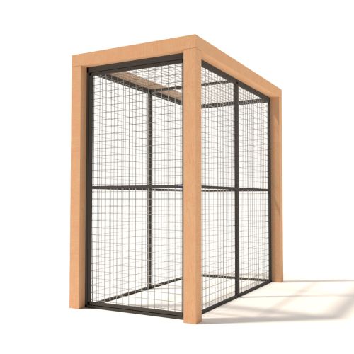 Glorenza Olivia | Vogel-/Hühner-/Kaninchen-/Katzengehege | Anthrazit | 187x190x103 cm | Gitter 19x19x1,5mm