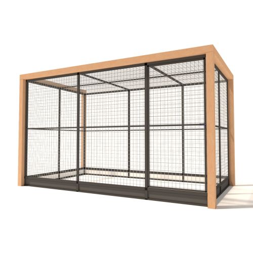 Glorenza Valentijn | Vogel-/Hühner-/Kaninchen-/Katzengehege | Anthrazit | 202x190x345 cm | Gitter 19x19x1,5mm
