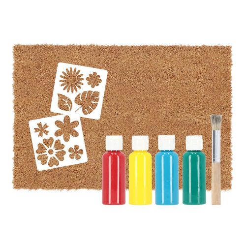Esschert Design | Kit de paillasson fleuri à faire soi-même | Fibre de coco | 60 x 40 cm
