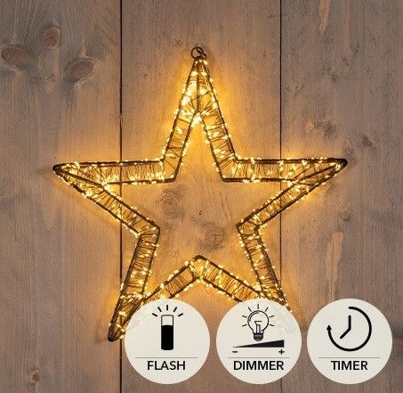 LED Stern 3D Metall Weihnachtsbeleuchtung | 800 LEDs Blinkfunktion | 36 cm | Classic Warmweiß | Anna's Collection