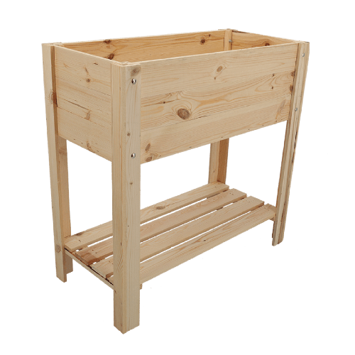 Esschert Design | Jardinière surélevée avec pieds en L | Bois clair | Taille S | 80 x 78 x 38 cm