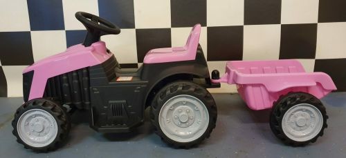 Tracteur électrique pour enfants, rose, 6 volts