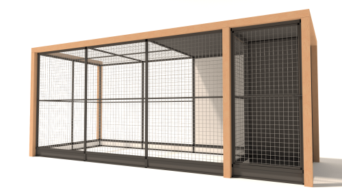Glorenza Alfred | Vogelgehege | Anthrazit | 202x190x475 cm | Gitter 19x19x1,5mm