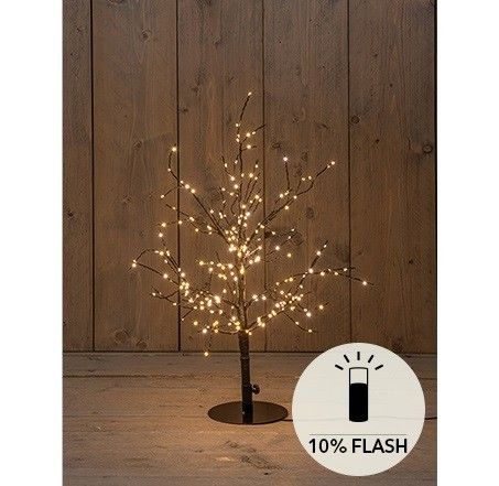 LED Baum Schwarz Weihnachtsbeleuchtung | 240 LEDs Blinkfunktion | 60 cm | Classic Warmweiß | Anna's Collection