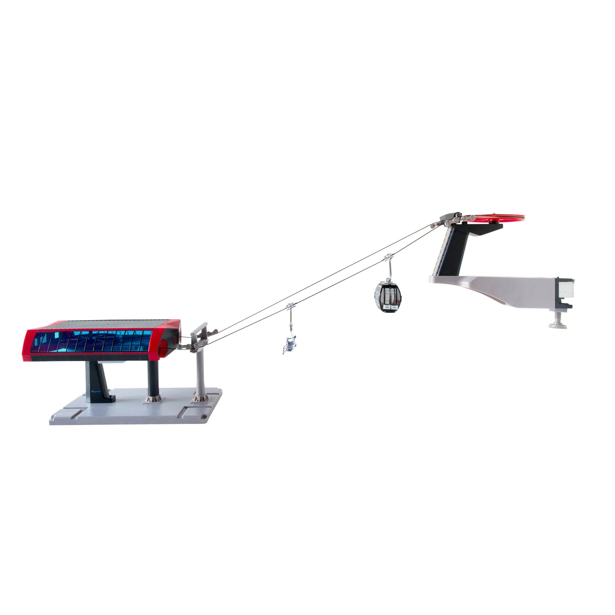 Jägerndorfer | Modellseilbahn Uni-G Spielset mit 1 Sessel, 1 Kabine | Schwarz-Rot | 1:32